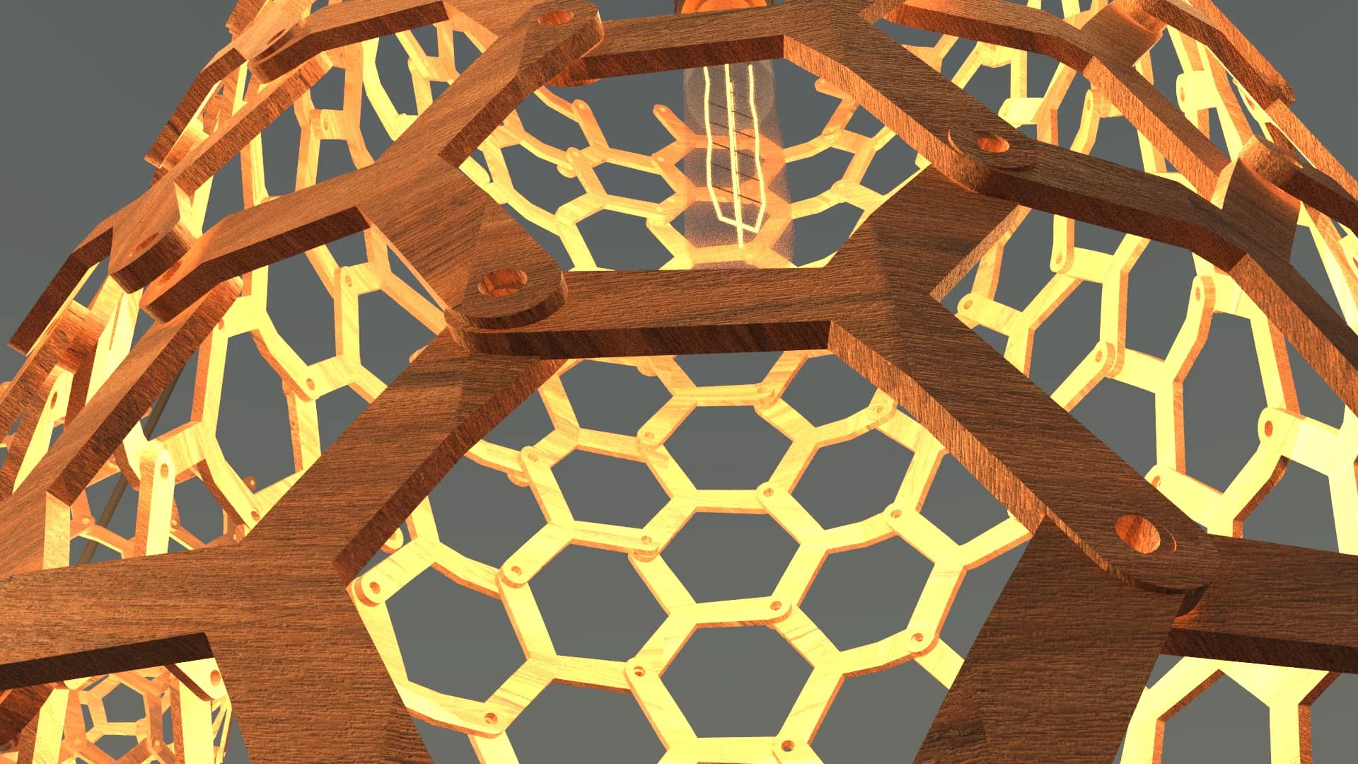 Close detail of interlocking hexagonal cells