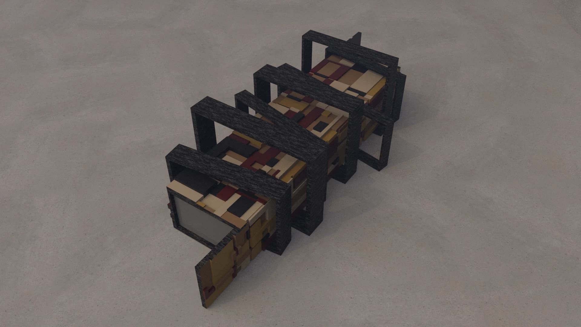 Elevated view showing the repeating frames and changing panel rhythm