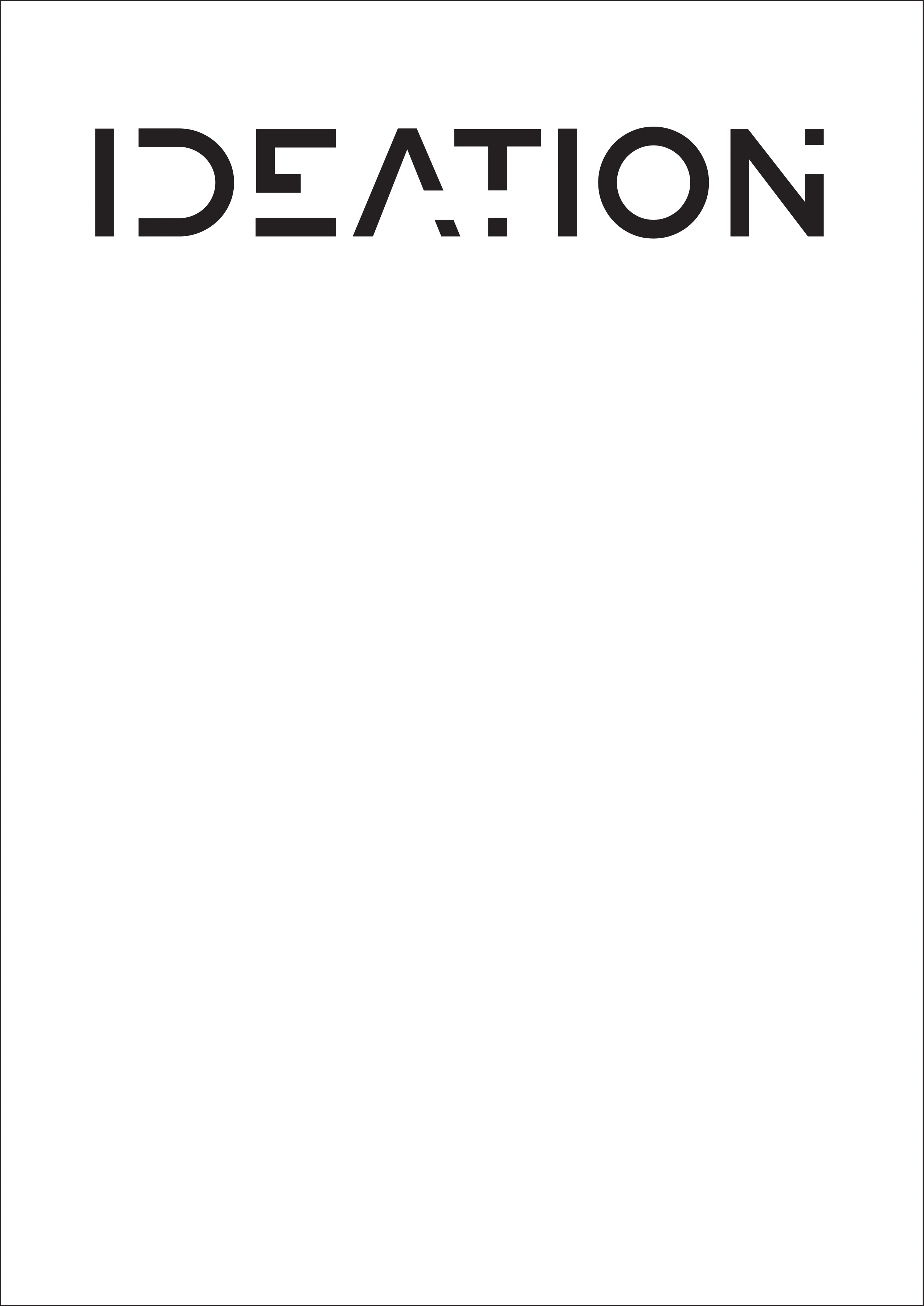 The facing ideation divider with oversized condensed typography