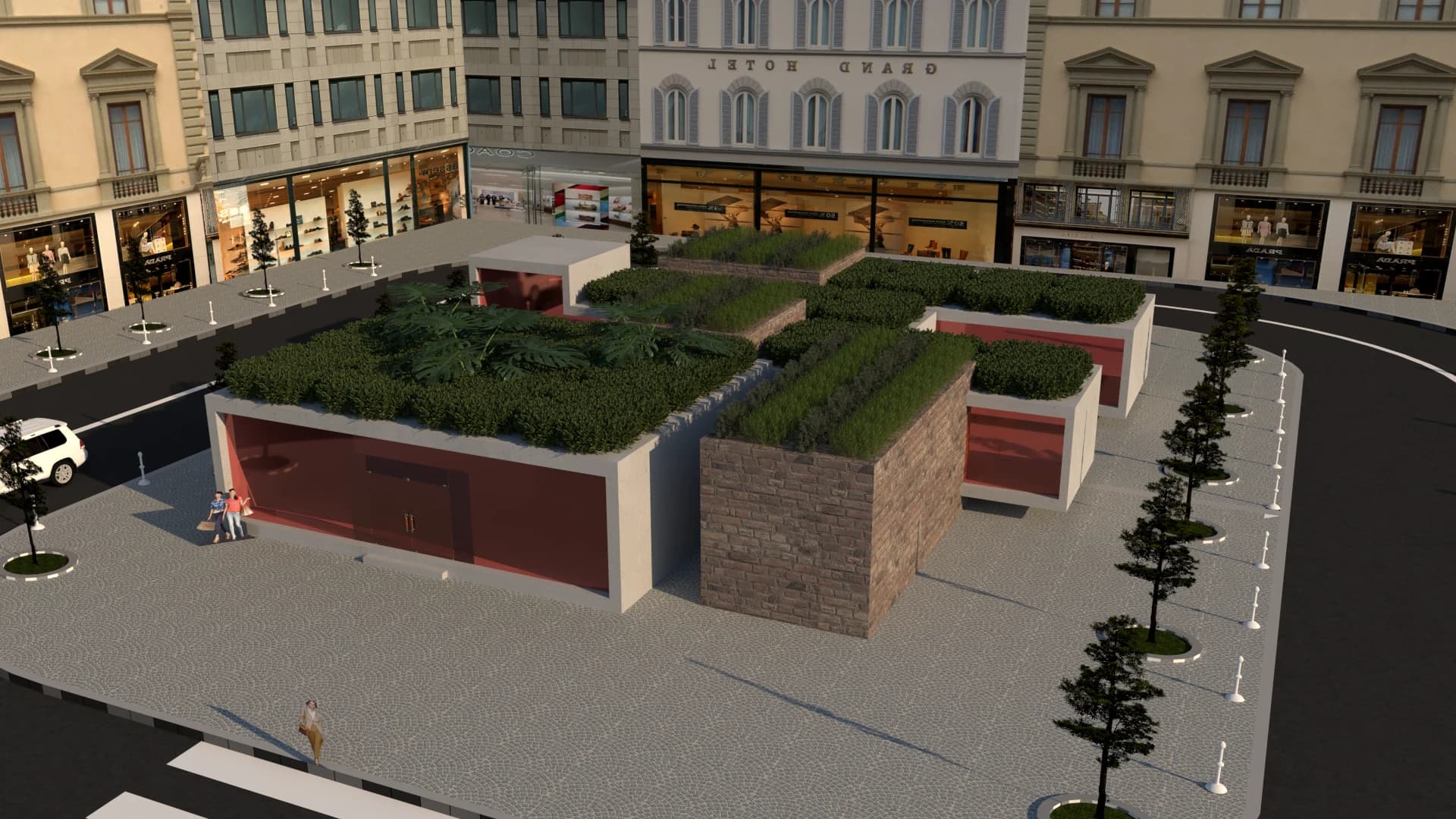 A planted-roof variation of the courtyard pavilion