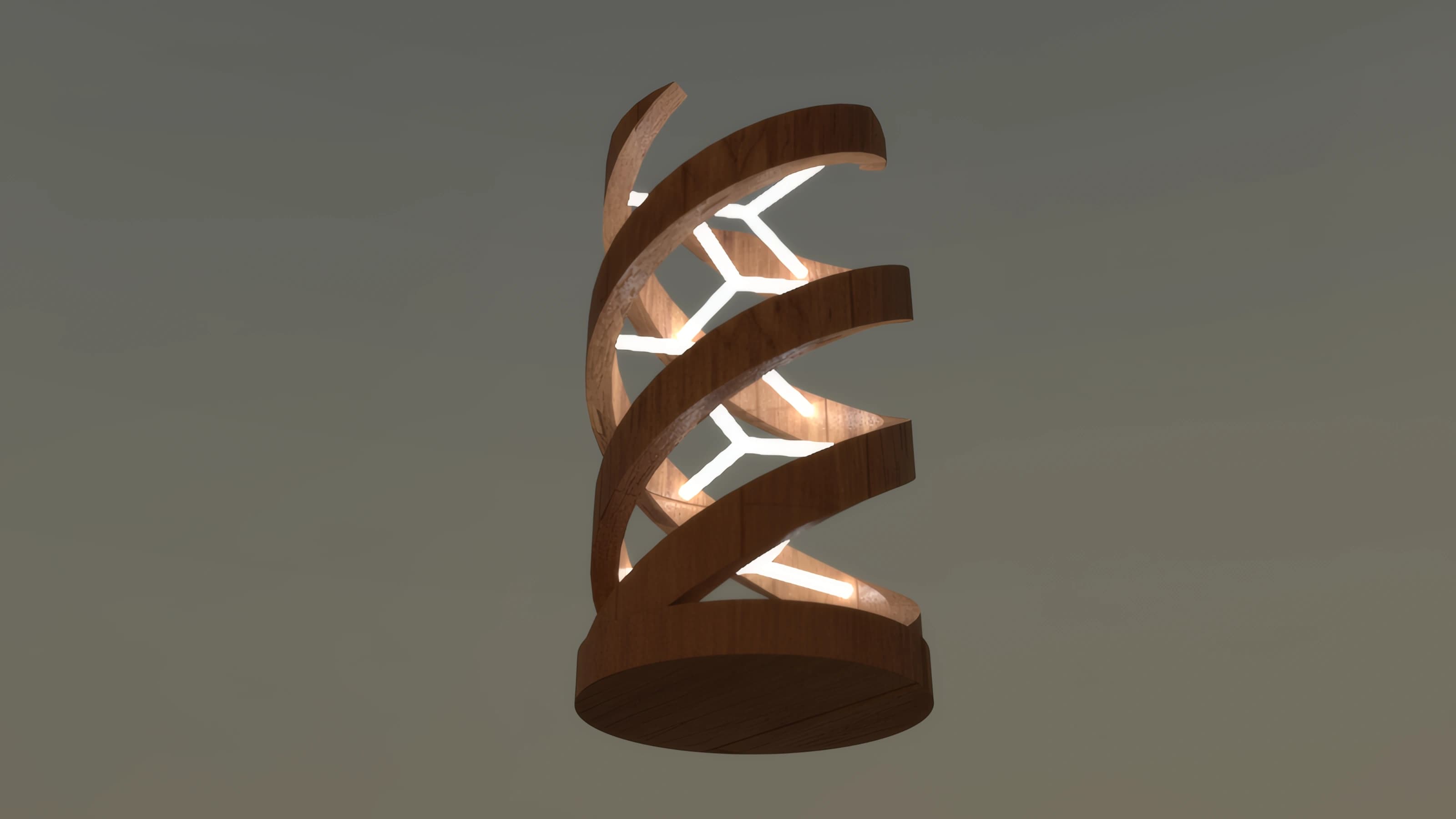 The open spiral shade viewed from the opposite side