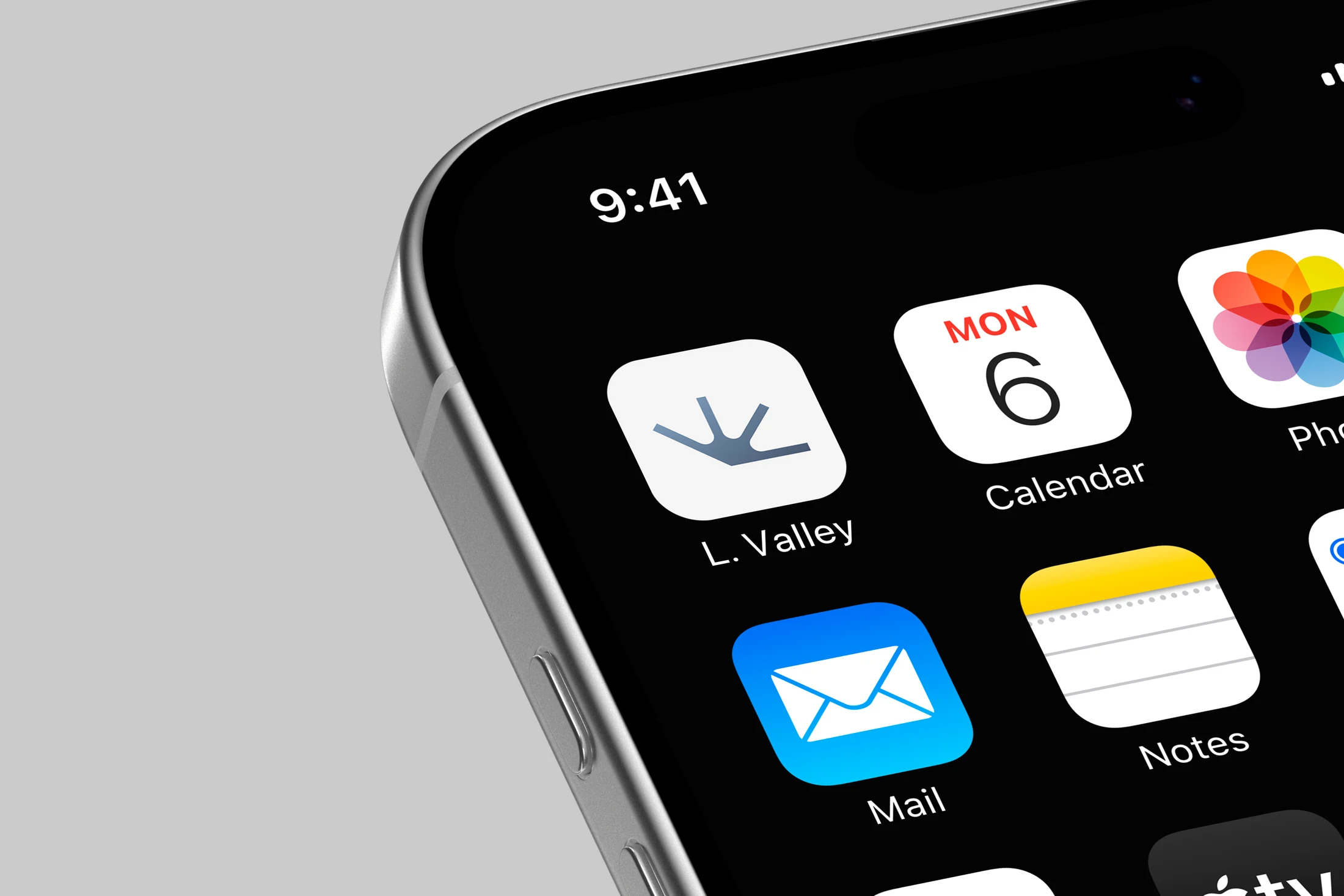 The London Valley mark presented as a mobile app icon