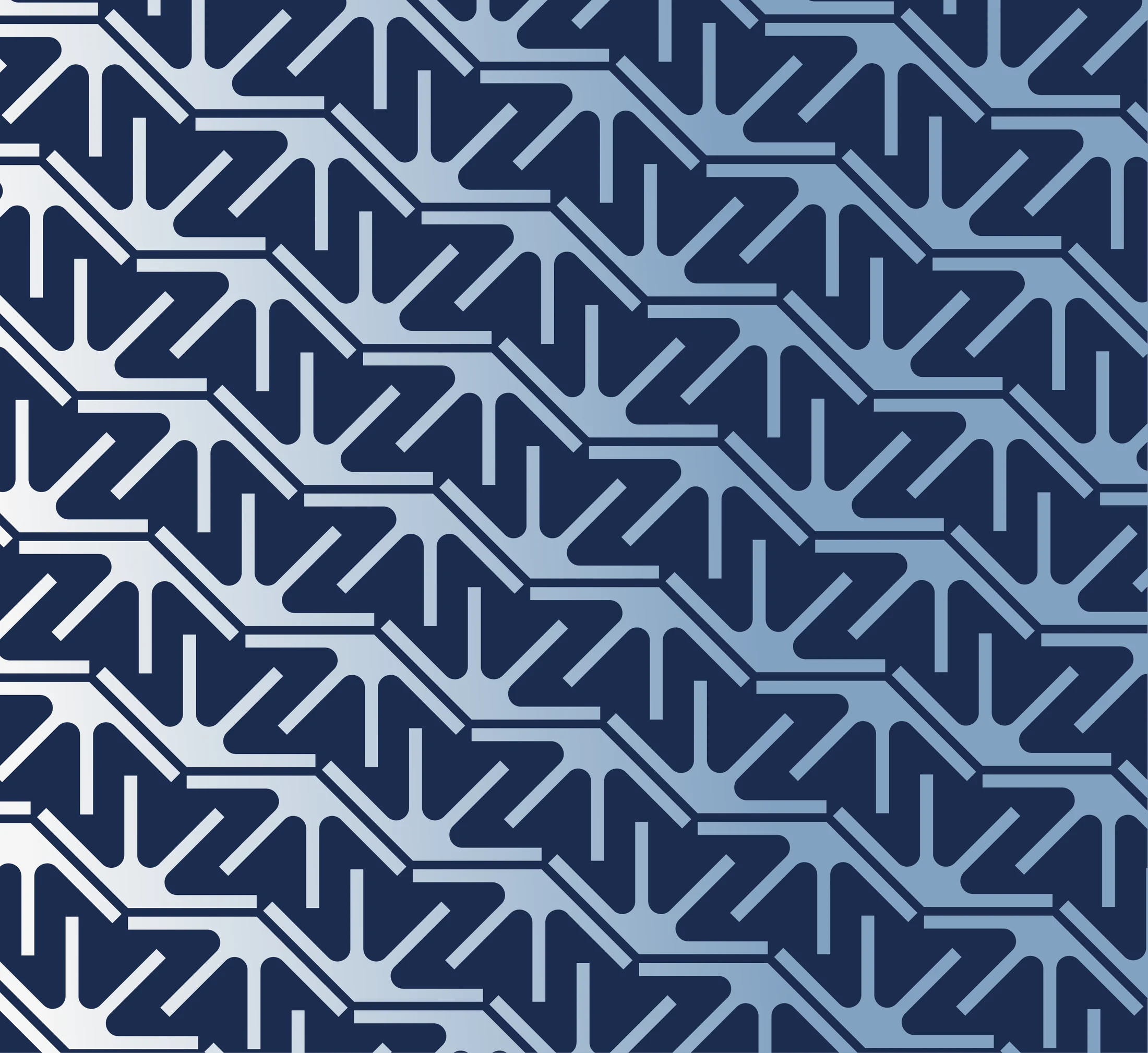 The repeated London Valley emblem forming an interlocking blue pattern